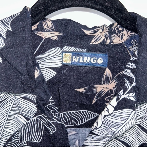 Wingo Shirt Hawaiian Tropical Palm tree floral Short sleeve button up Top 90's - Picture 5 of 9